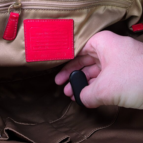 Coach Large Red Patent Leather Satchel/Tote - Picture 11 of 17